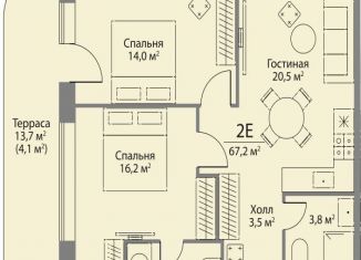 Продам двухкомнатную квартиру, 67.2 м2, Москва, район Раменки, улица Лобачевского, 124к3А