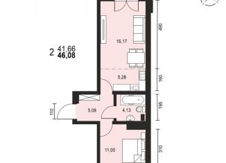 Продается двухкомнатная квартира, 46.1 м2, Иркутск, Свердловский округ