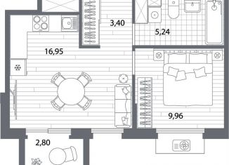 Продается 1-комнатная квартира, 36.4 м2, Санкт-Петербург, метро Лесная