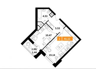 1-ком. квартира на продажу, 41.1 м2, Химки