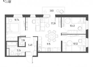 Продается 4-комнатная квартира, 71.3 м2, Екатеринбург, метро Уральская