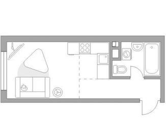 Квартира на продажу студия, 25.3 м2, Москва, Каширское шоссе, 1, район Нагатино-Садовники