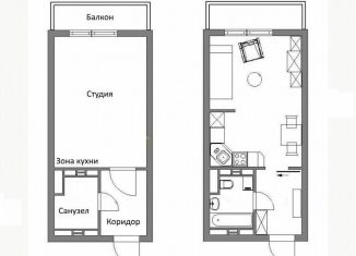 Продажа квартиры студии, 20.7 м2, поселок Зональная Станция, улица Королёва, 10