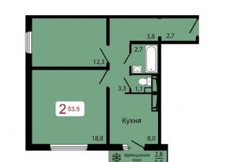 Продажа двухкомнатной квартиры, 53.5 м2, Красноярский край