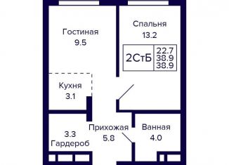 Продажа 2-ком. квартиры, 38.9 м2, Новосибирск, метро Золотая Нива, улица Грибоедова, с1