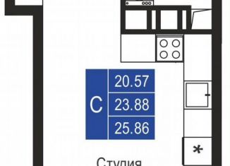 Продажа квартиры студии, 25.9 м2, поселок городского типа Заозерное, улица Аллея Дружбы, 2Д