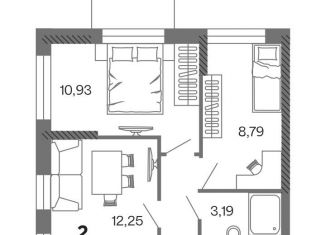 Продажа 2-комнатной квартиры, 39.9 м2, Рязань