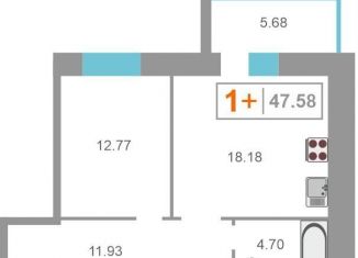 Продажа однокомнатной квартиры, 47.6 м2, Тюмень, Широтная улица, 209к1