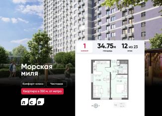 Продам 1-комнатную квартиру, 34.8 м2, Санкт-Петербург, Красносельский район