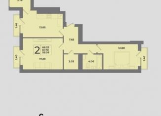 Продажа 2-ком. квартиры, 66.5 м2, Калининград