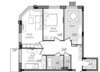 Трехкомнатная квартира на продажу, 82.2 м2, Смоленск, улица Александра Степанова, 14