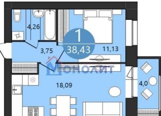Продажа 1-комнатной квартиры, 38.4 м2, Ярославль, 1-я Приволжская улица, 6А, ЖК Московский Квартал