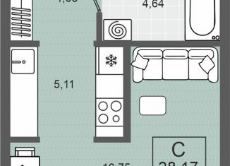 Продажа квартиры студии, 28.2 м2, Тюмень