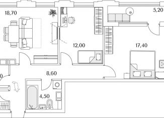 Продам 2-комнатную квартиру, 68 м2, Санкт-Петербург, Приморский район