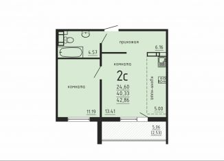 Продаю 2-ком. квартиру, 42.9 м2, посёлок Западный