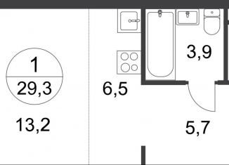 Продам квартиру студию, 29.3 м2, поселение Внуковское, 17-й квартал, к3