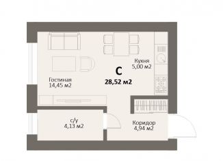 Продается квартира студия, 28.5 м2, Краснопольское сельское поселение