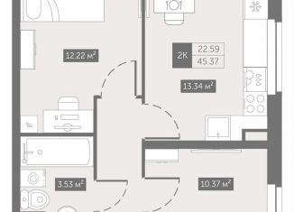 Продажа 2-комнатной квартиры, 45.4 м2, Санкт-Петербург, Невский район