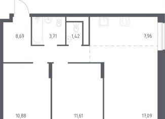 Продаю 2-комнатную квартиру, 61.4 м2, Московская область, улица Бояринова, 30