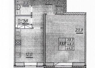 1-комнатная квартира на продажу, 48 м2, Кириши, Волховская набережная, 52