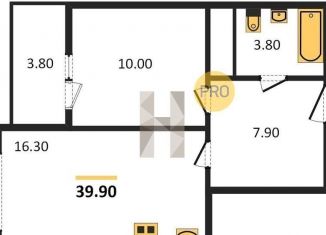 Продам 1-ком. квартиру, 39.9 м2, Воронеж, ЖК Микрорайон Боровое, улица Федора Тютчева, 93А