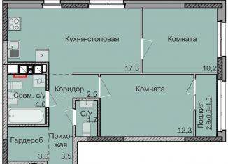 Продам 2-комнатную квартиру, 54.4 м2, Ижевск, Ленинский район