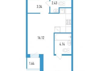 1-комнатная квартира на продажу, 36 м2, посёлок Шушары